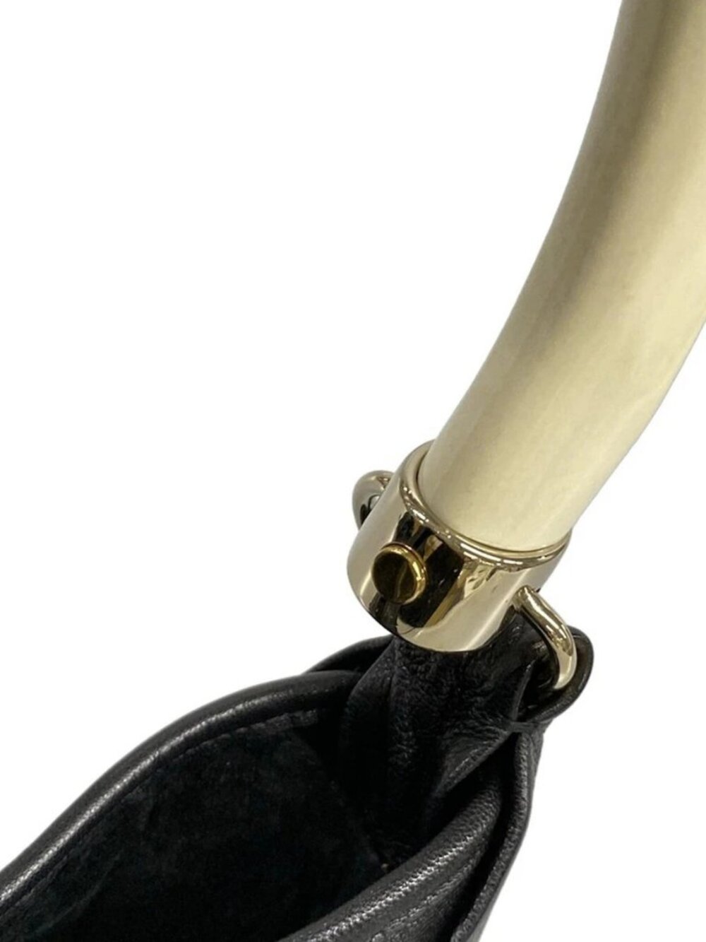 YvesSaintLaurent rivegauche (YSL) St-Tropez 129133 Black White Leather - Picture 9 of 15